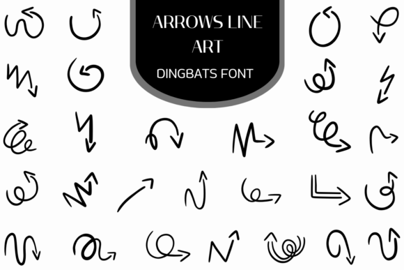 Arrows Line Art: A Charming Dingbats Font for Crafters