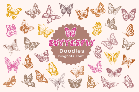 Butterfly Doodles: A Springtime Dingbats Font for Editorial Charm