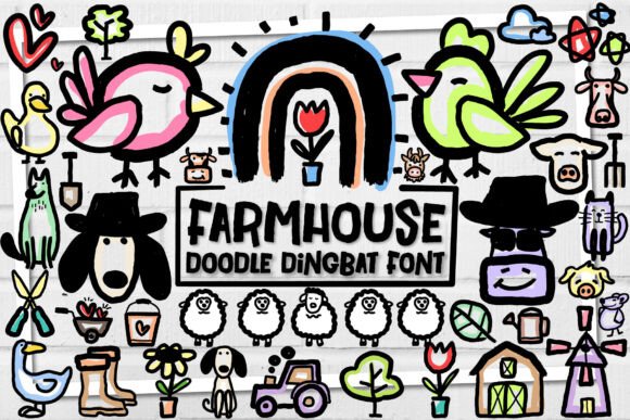 Charming Farmhouse Doodle Font for Creative Campaigns