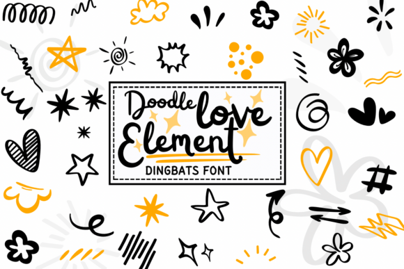 Doodle Love Element Font for Authentic Small Business Branding