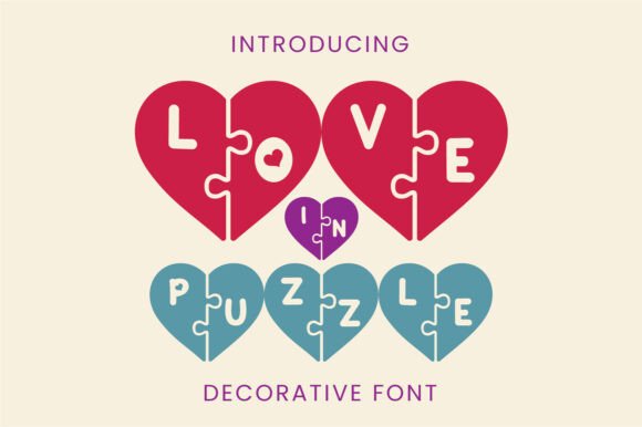 Love in Puzzle: A Unique Decorative Font for Editorial Design