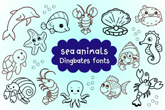 Sea Animals Font for Editorial Design and Aquatic Branding
