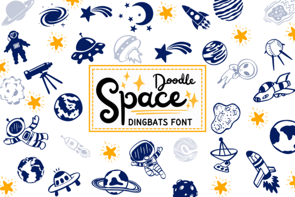 Space Doodle: A Celestial Dingbats Font for Creative Campaigns
